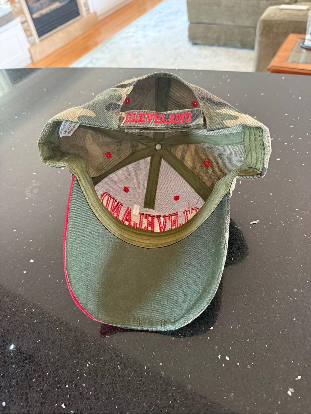 Cleveland Camouflage Baseball Hat with Red Accents - Picture 5 of 5